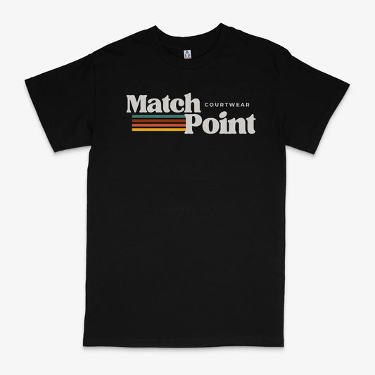 Black men's t-shirt with 3D digital printed text pattern, short sleeves, round neck