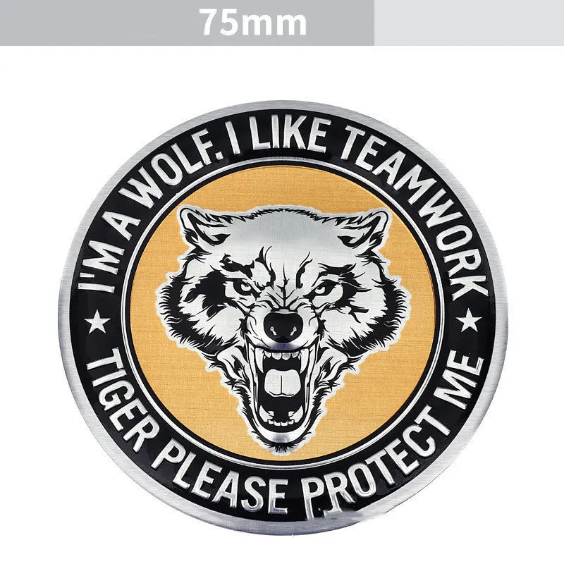 Aluminium car body badge sticker with lion design for vehicle exterior modification