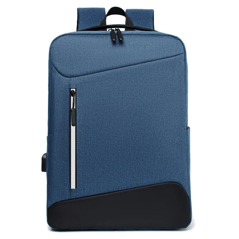 Men's solid-colour waterproof Oxford cloth backpack for business and commuting.