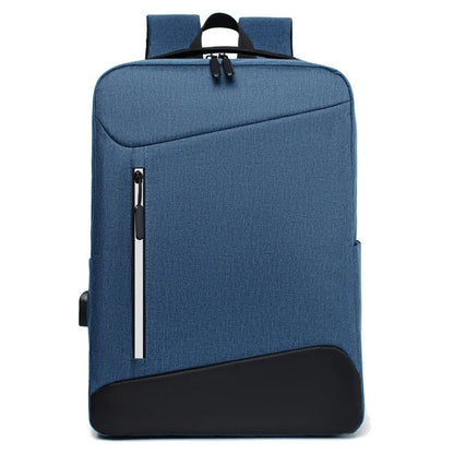 Men's solid-colour waterproof Oxford cloth backpack for business and commuting.