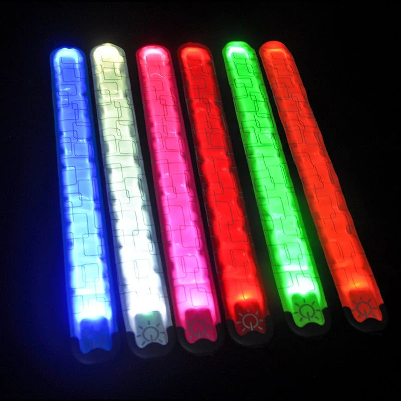 Rechargeable Nylon LED Sports Bracelet in multiple colors for night safety