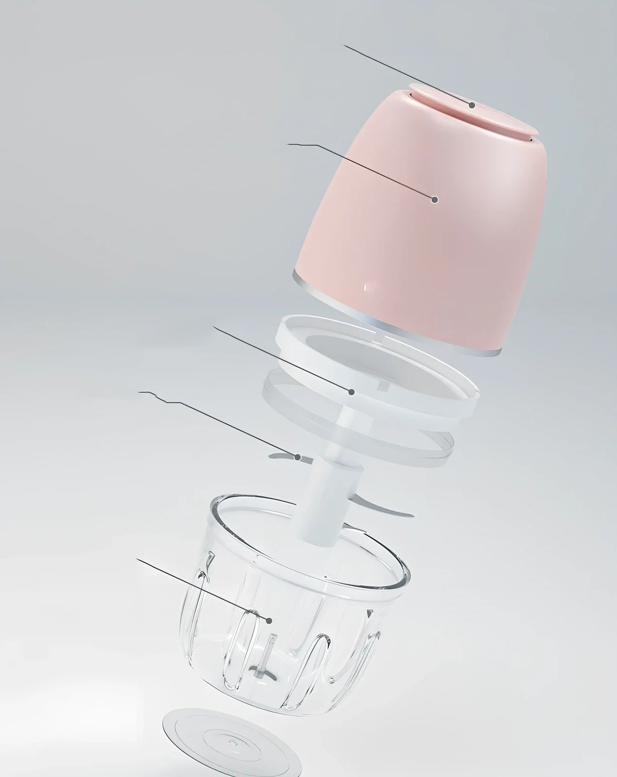 Household electric ice crusher in cherry blossom powder with 200W motor and 105mm square design