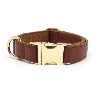 Velvet leather dog collar with colour block design showing buckle fastening in available colour options