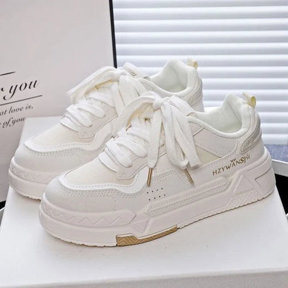 Children's thick-sole board shoes with cross shoulder straps in beige, red, or green, showing round toe and lace-up design