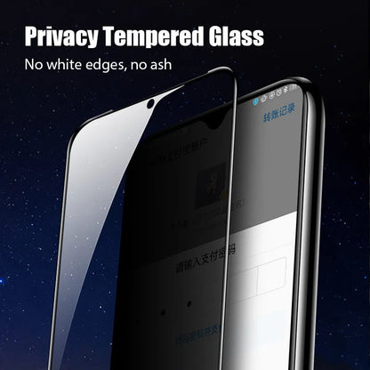 Minimalist anti-spy privacy screen protector for Xiaomi Poco and Redmi Note mobile phones.