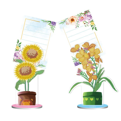 Diamond painting desktop note clip with frameless American style design, 19cm wide with note clip and decorative display