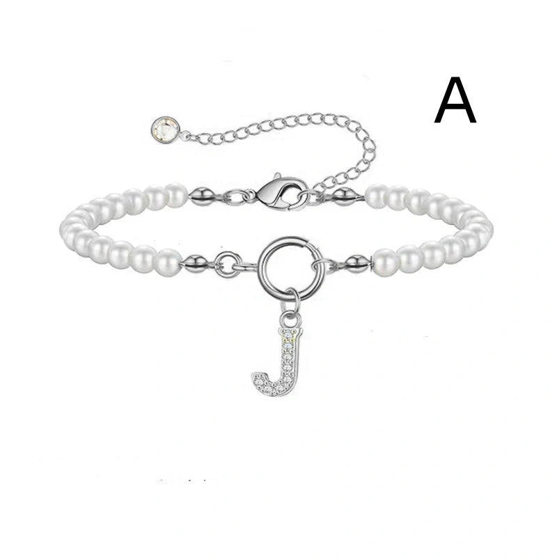 2024 fashion initial pearl bracelet for women with toggle clasp