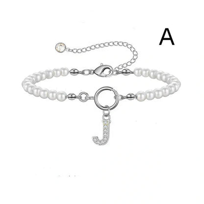 2024 fashion initial pearl bracelet for women with toggle clasp