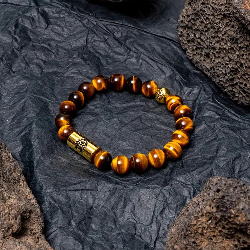 Unisex ethnic style bracelet made from natural bodhi seeds with OPP bag packaging, featuring geometric shapes in classic black and white Qiankun colour scheme, suitable for both men and women as a trendy national style accessory.