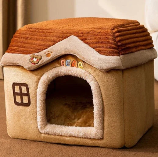 A cozy and comfortable pet bed with a self-warming fabric, durable non-slip base, and removable machine-washable cover