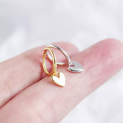 Love Heart Earrings in gold or silver finish, perfect for women's fashion accessories