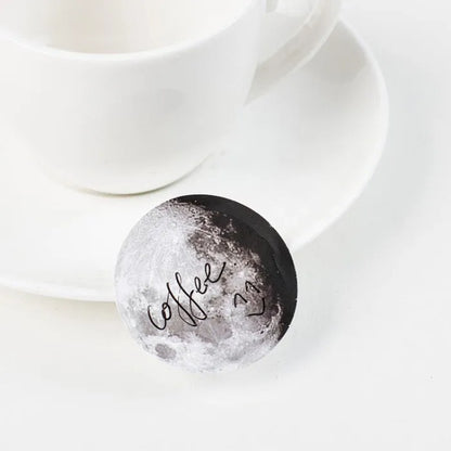 Black moon phase and calendar planet sticker set containing 45 pieces in box packaging
