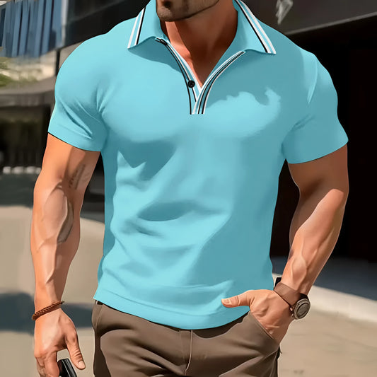 Men's loose-fit striped t-shirt in various colours with short sleeves for summer casual wear