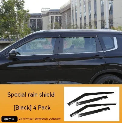 2023 Mitsubishi Outlander window deflector set in black engineering plastic