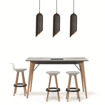 Retro iron chandelier with matte black finish in short and long versions for bedroom or living room lighting