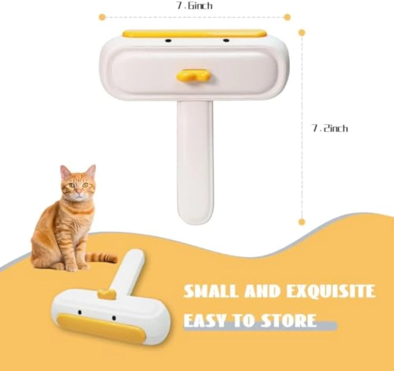 Portable pet hair remover with reusable design for furniture, car seats, and clothing, featuring a compact 12cm length and 5cm width for easy storage and transport, with a cute yellow duck cartoon style suitable for all ages