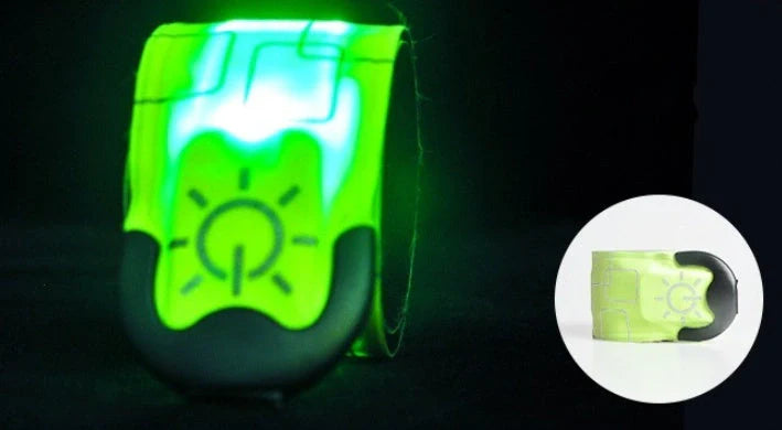 Rechargeable Nylon LED Sports Bracelet in multiple colors for night safety