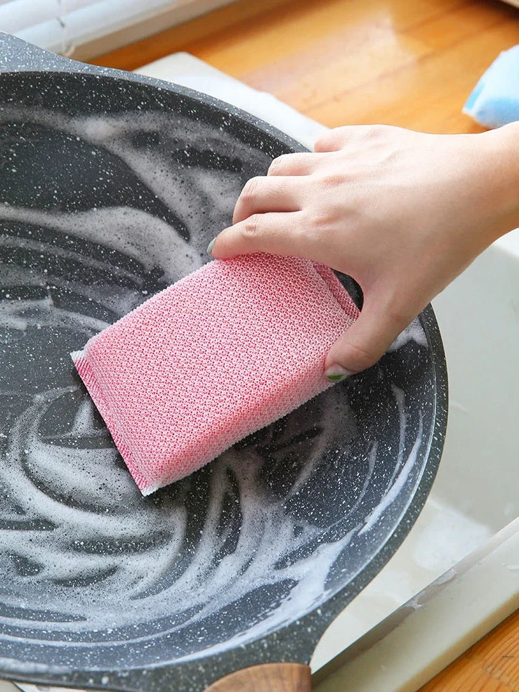 Thickened sponge dish brush with polypropylene filaments for kitchen cleaning