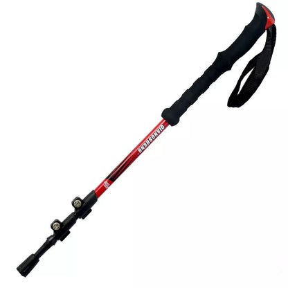 Outdoor straight handle trekking pole with adjustable length and tungsten steel tip