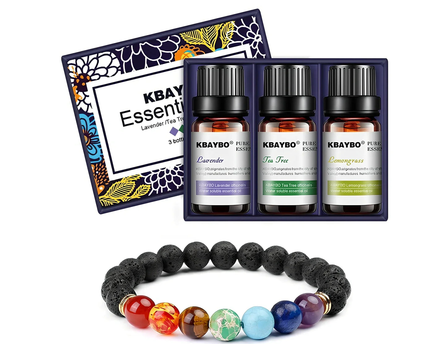 Three 10ml bottles of water-soluble aromatherapy fragrances in lavender, green tea, and lemon vanilla scents