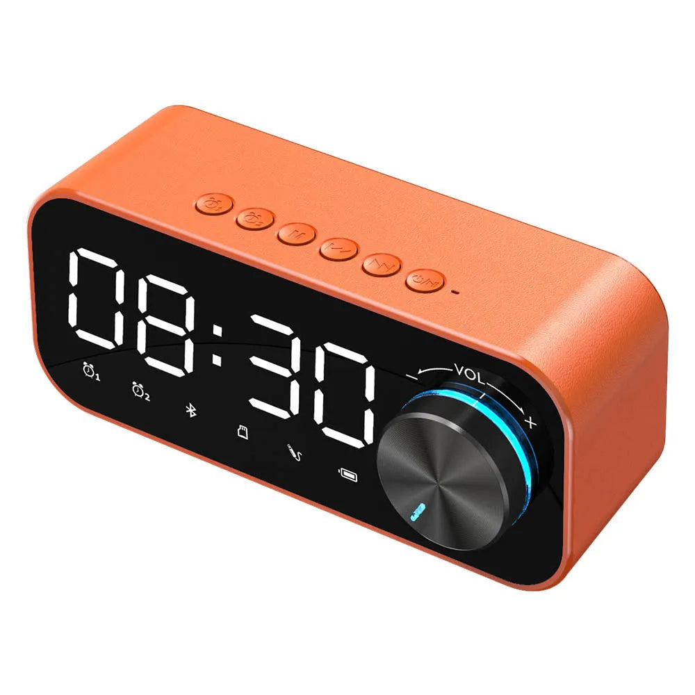 Bluetooth alarm clock speaker with digital display, 143x33x46mm plastic body, black colour option