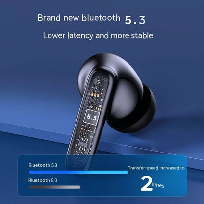 Wireless Bluetooth Noise Reduction In-ear Headphones in white and black with noise cancellation