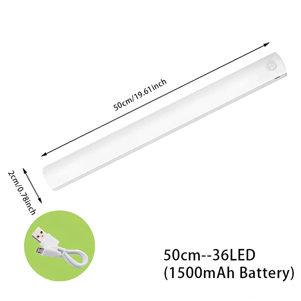 Stainless steel wireless LED motion sensor night light with magnetic wall mounting