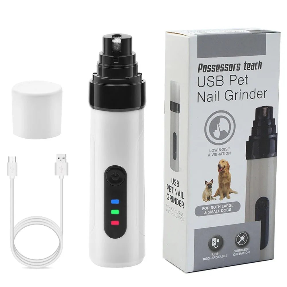 Pet automatic nail piercing device with LED display and dust collection for dog grooming