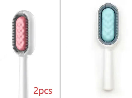 Green plastic pet hair removal comb with disposable wipes for cats and dogs
