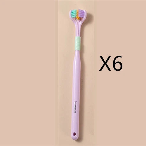 Soft Bristle Tri-Angle Toothbrush with customizable features for deep cleaning and travel convenience