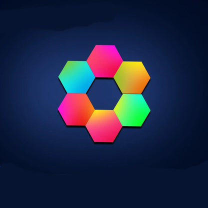 Smart Quantum Light Induction Honeycomb Wall Lamp with vibrant color-changing effects