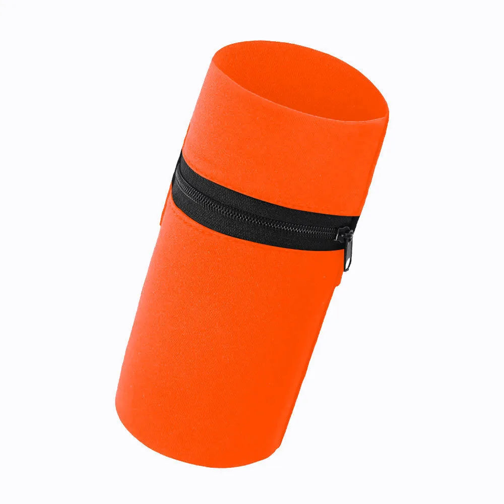 Sports arm bag with adjustable strap showing multiple colour options including striped patterns