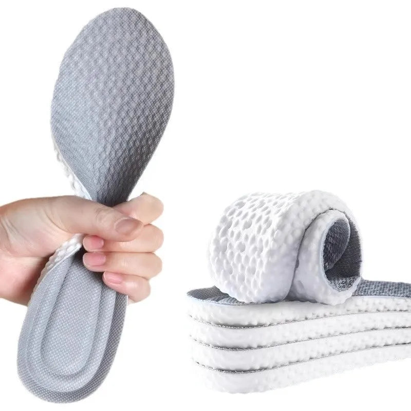 Breathable deodorant sports insoles in grey, black, and orange colours, with cut-to-fit sizing for shoes 35-46.