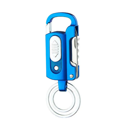 Multi-functional keychain charging lighter in zinc alloy, 10cm, ice surface finish, five colour options