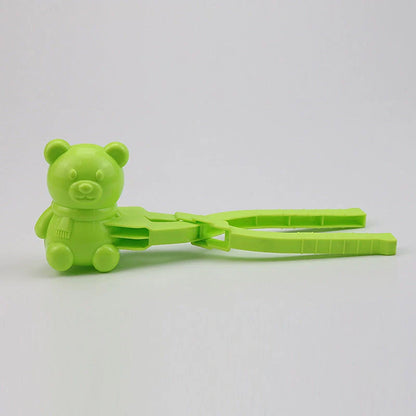 Heart-shaped red snowball maker for kids, durable plastic winter toy