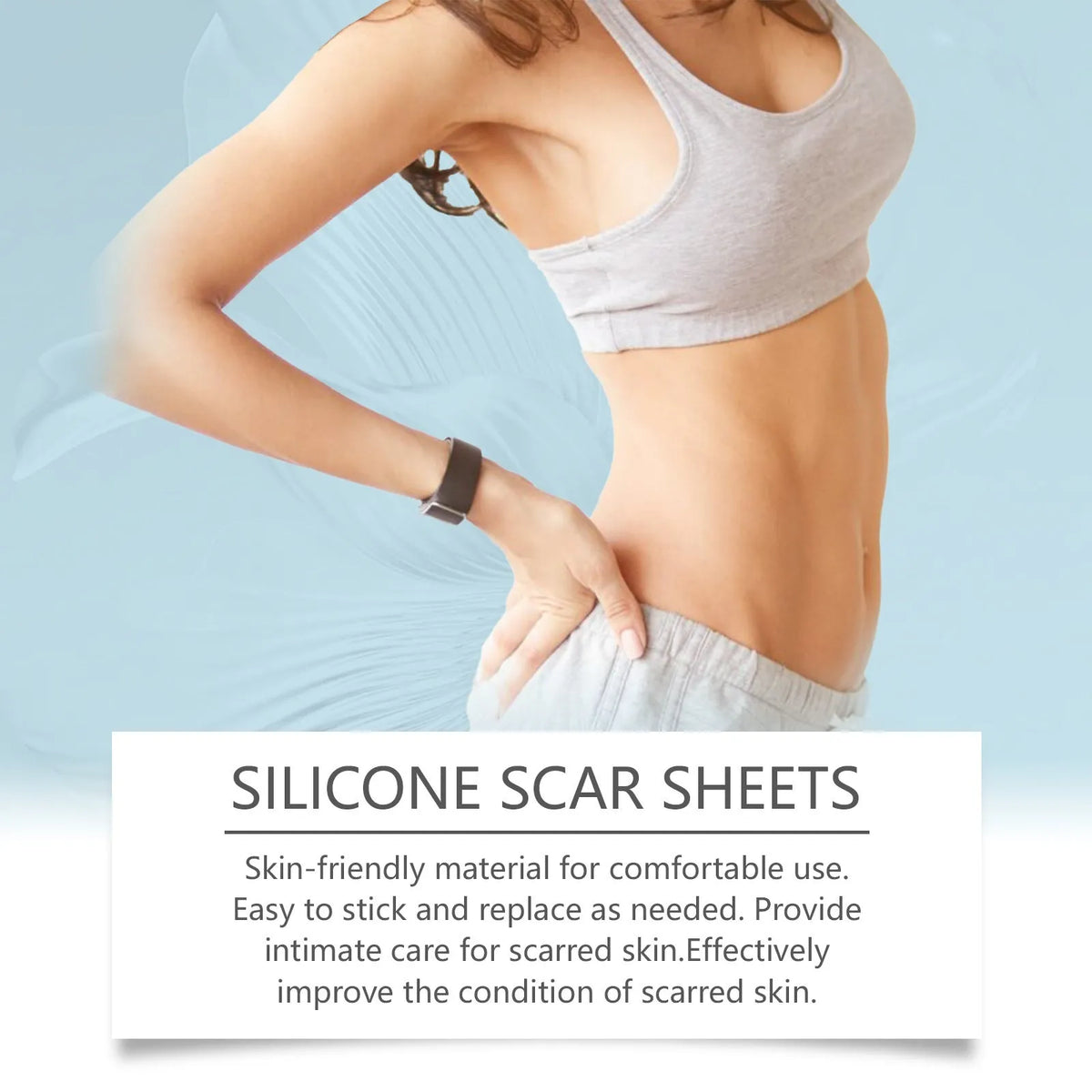 Roll of silicone scar paster sheets with mint leaf ingredient for scar treatment
