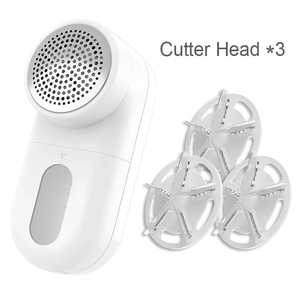 White plastic electric shaver with bulb removal function measuring 145mm length