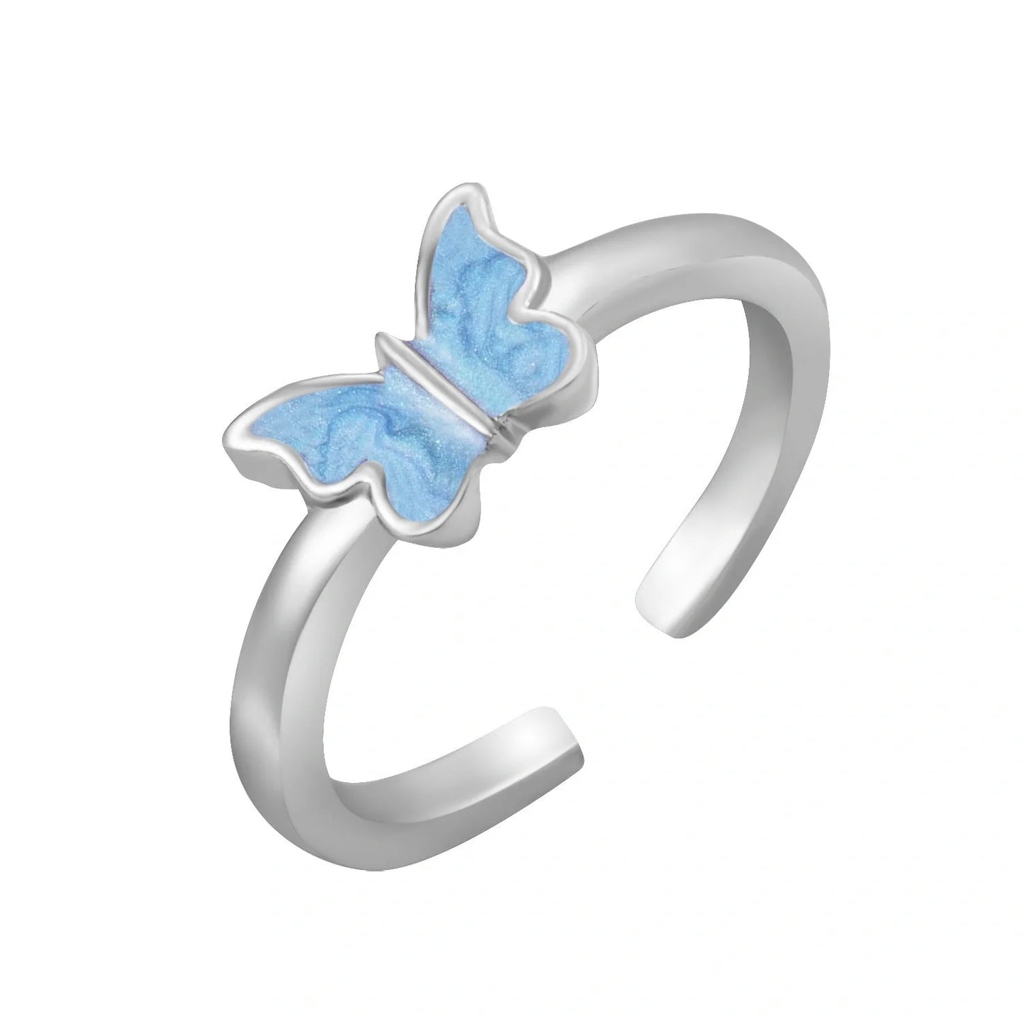 Trendy Adjustable Butterfly Couple Rings Set in gold and silver, perfect for punk style lovers