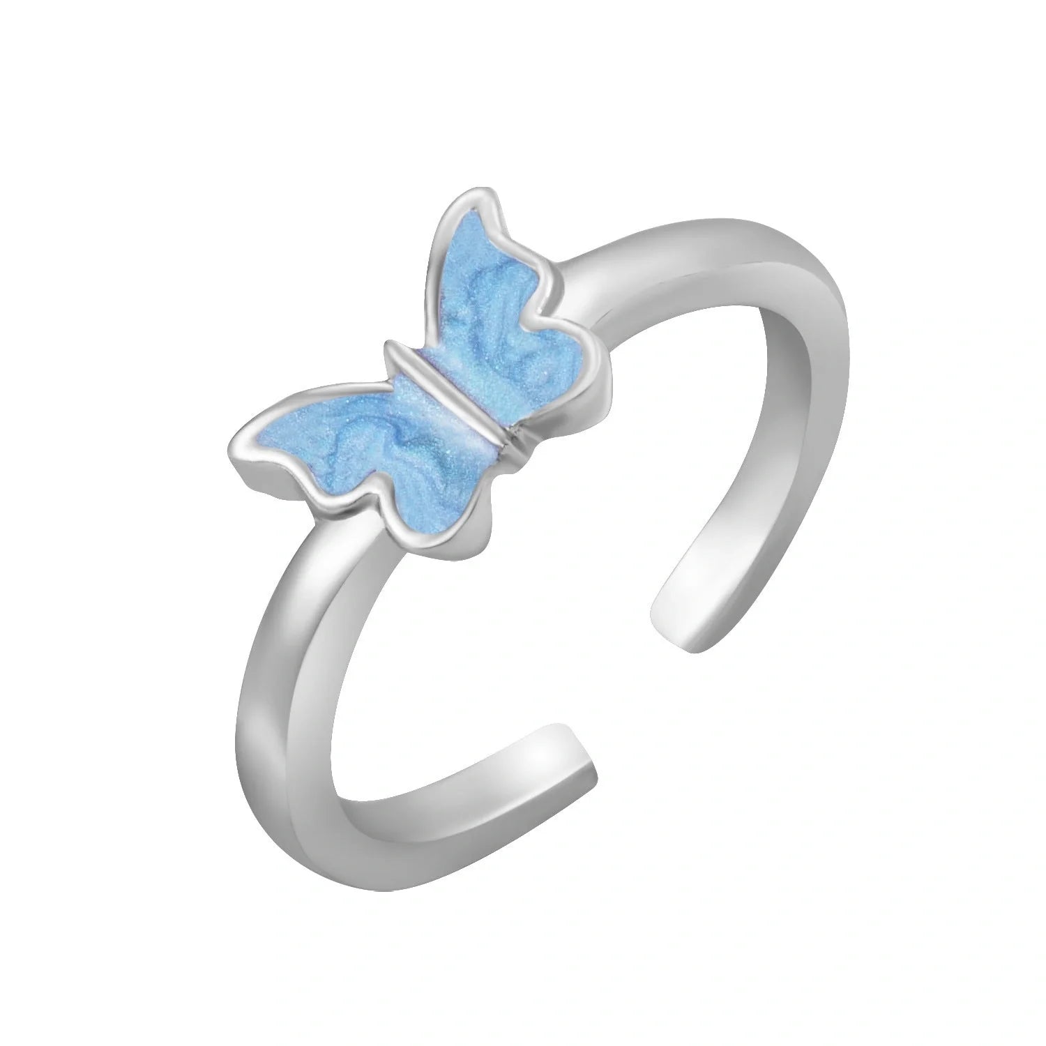 Trendy Adjustable Butterfly Couple Rings Set in gold and silver, perfect for punk style lovers