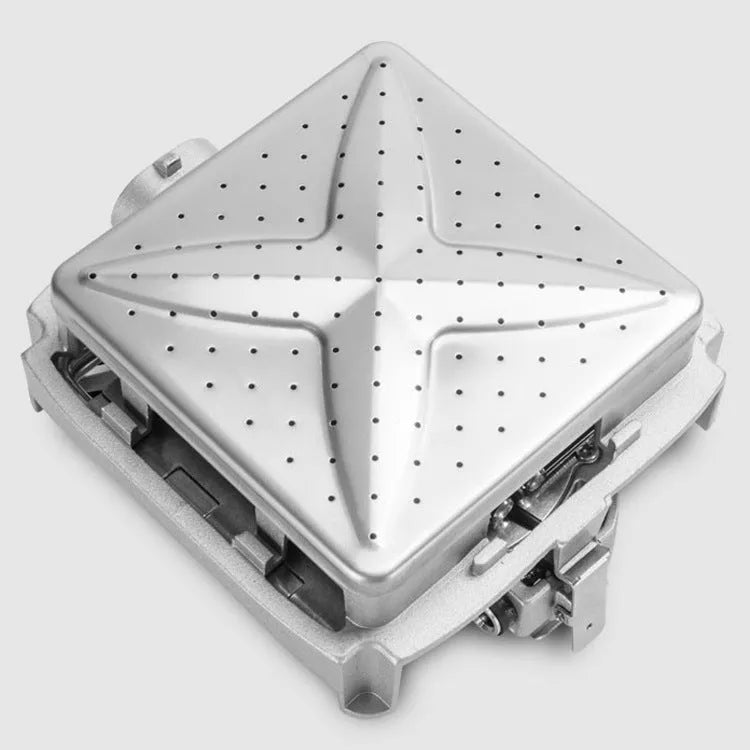 Portable stainless steel wood stove for camping with grill, compact and lightweight design