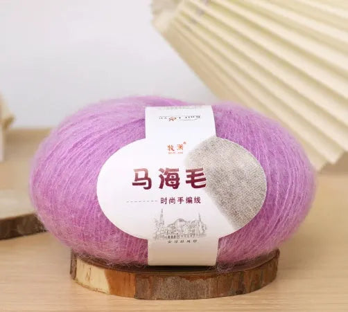 Mohair scarf DIY kit with wool ball and hand-weaving instructions for 180cm spring accessory