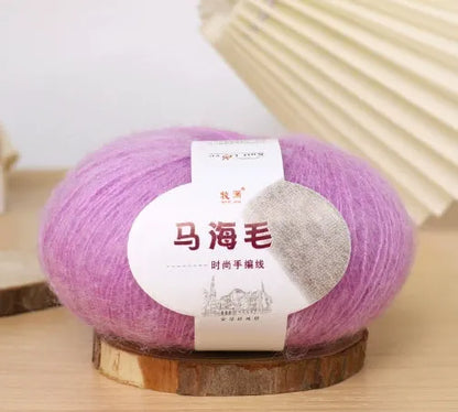 Mohair scarf DIY kit with wool ball and hand-weaving instructions for 180cm spring accessory