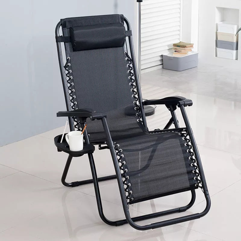 Modern black Nap Deck Chair Office with Teslin woven seat