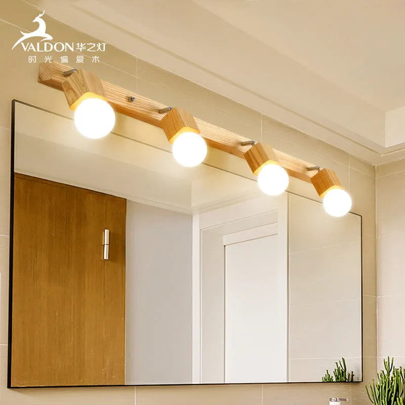 Circular mirror-finish LED wall lamp with 24cm diameter showing three light colour options