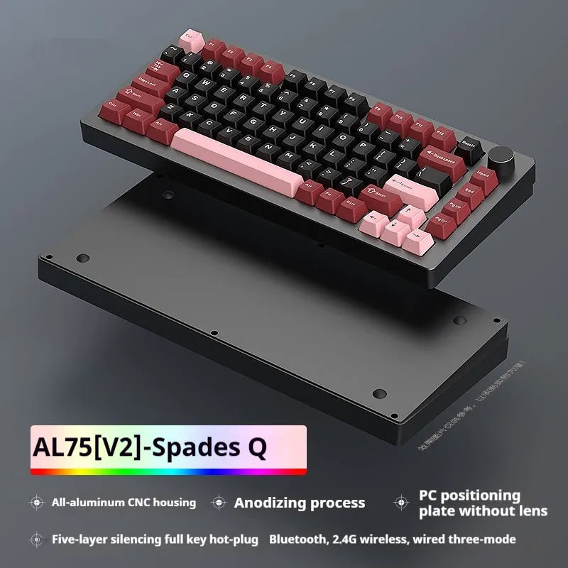 Heiji Snake aluminium mechanical keyboard DIY kit with keycaps and tools on a desk.