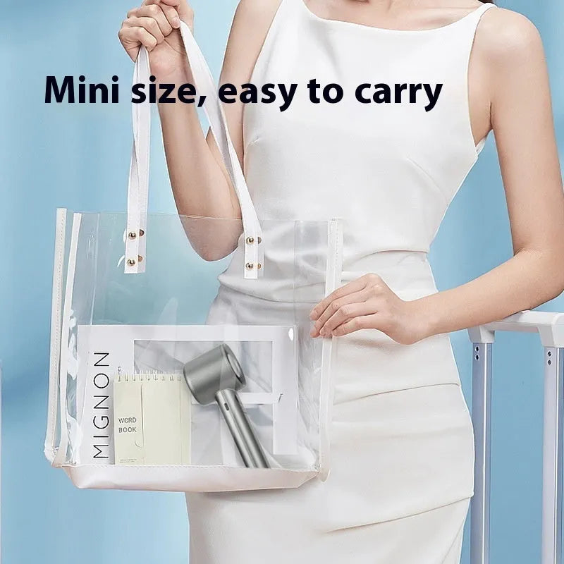 Handheld fan with 120-speed control, USB port, and 1800 mAh battery in choice of colours