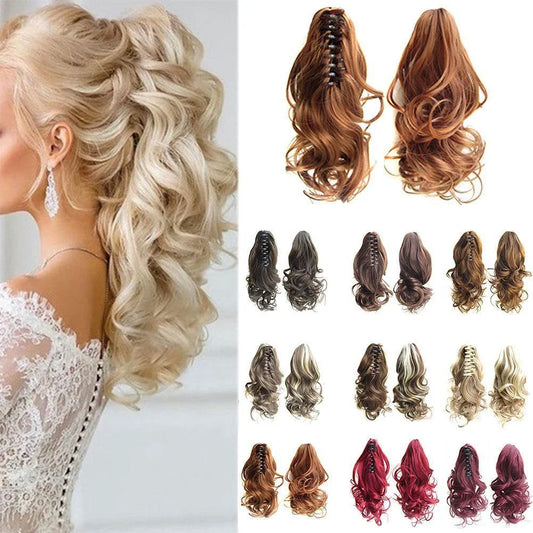 Stylish ponytail hair extension with natural-looking synthetic fibers for comfortable all-day wear
