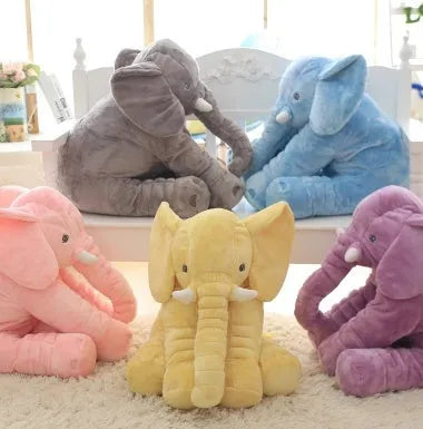 Elephant doll pillow baby comfort sleep toy in short plush with PP cotton filling, 60cm and 40cm sizes