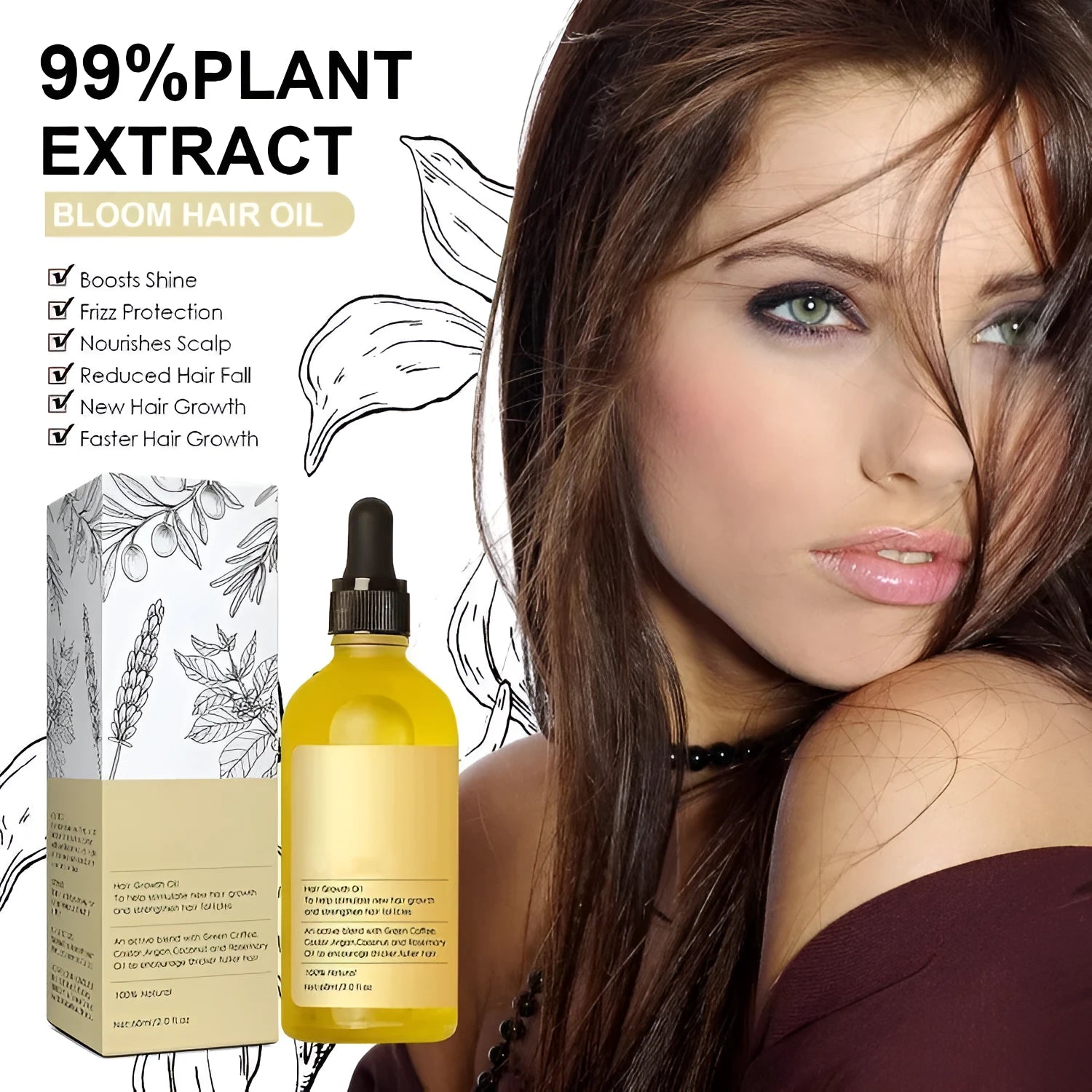 Yellow 60ml bottle of Rosemary Soft Hair Care Essential Oil.