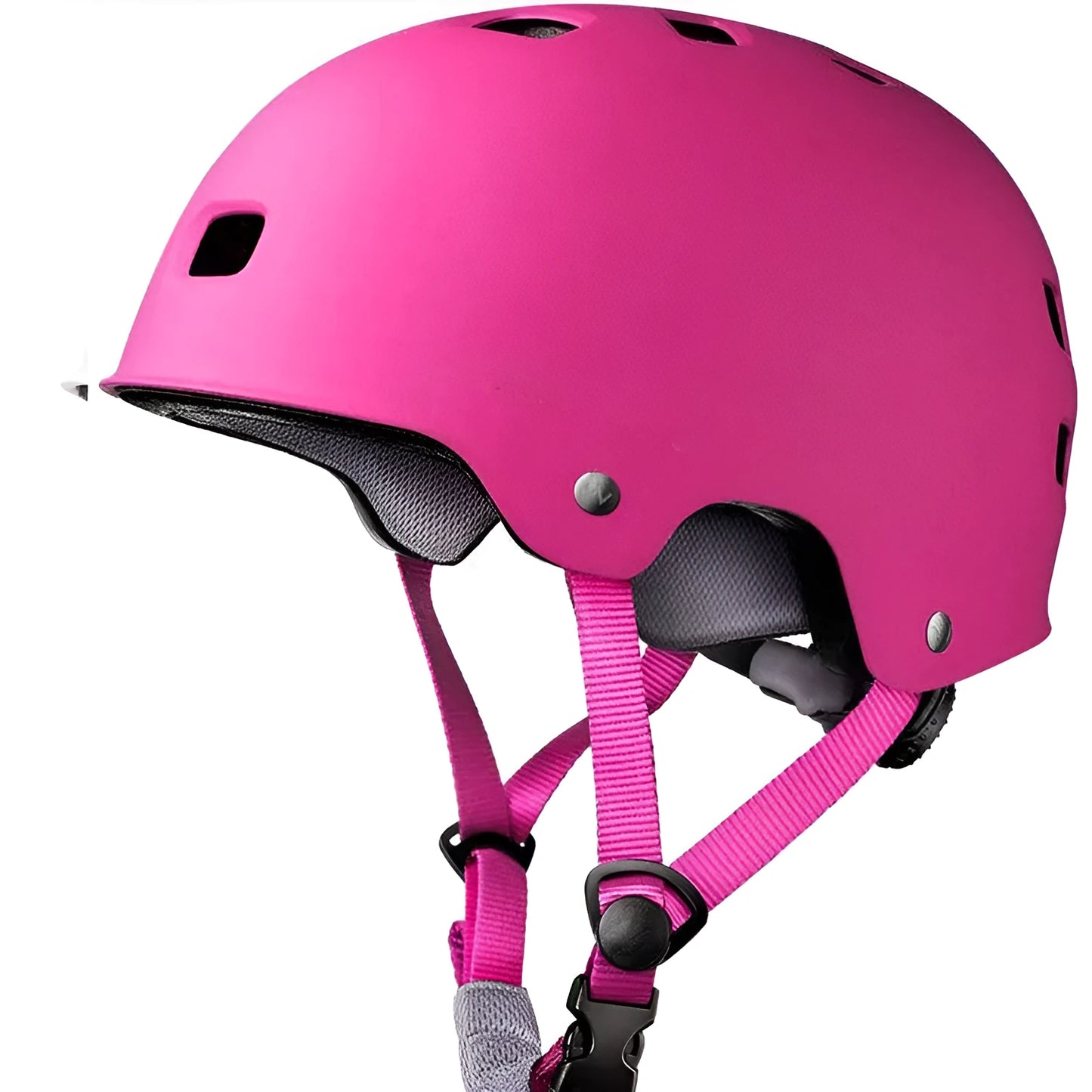 Children's skateboarding helmet in solid colour with ABS shell, shown in size S, M, and L.